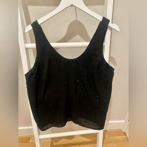 Express Black Rhinestone Tank — Size L